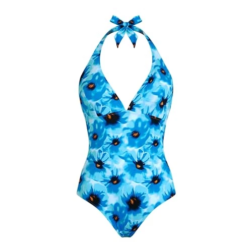 Vilebrequin, Halter One-Piece Swimsuit Poppies, Xs, Blue Topaz