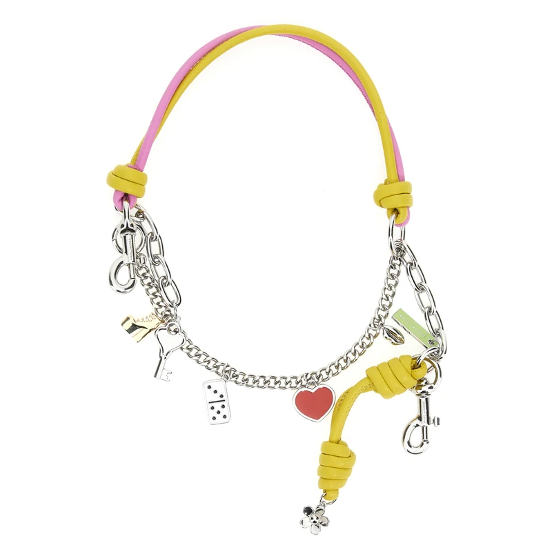 MARC JACOBS Women's The MINI ICON Chain Charm, Bow Pink Multi, Taglia UNICA