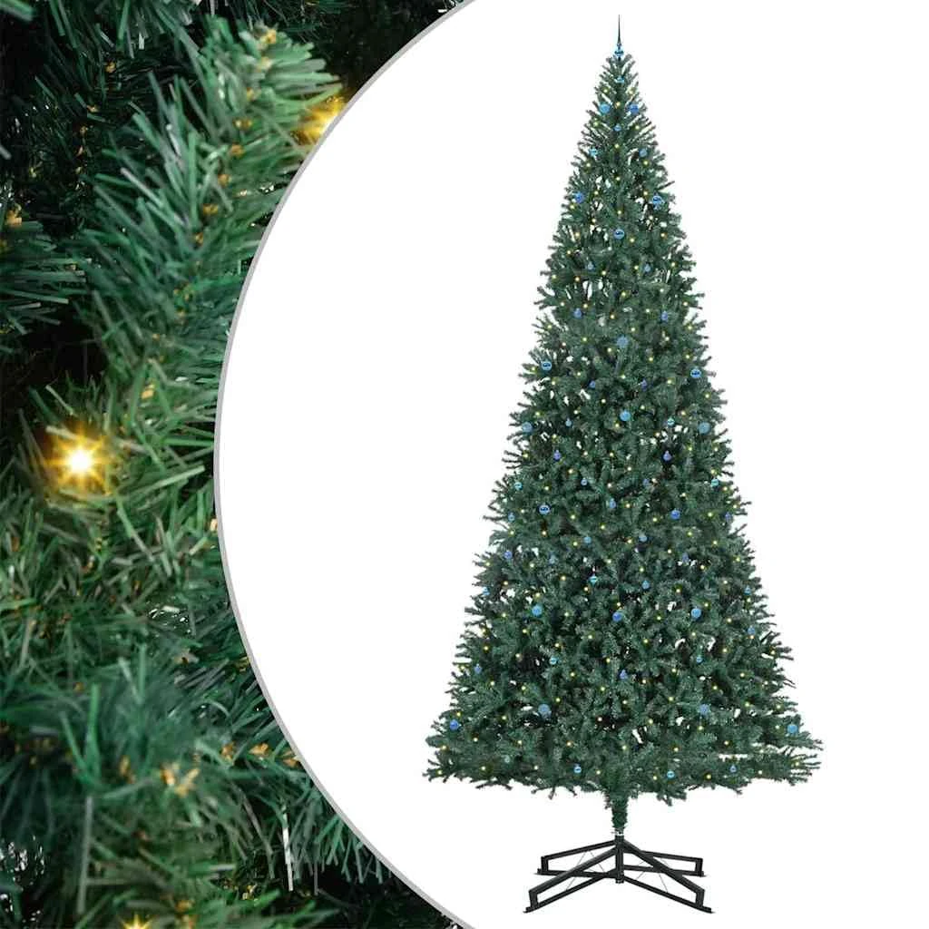 vidaXL Artificial Pre-lit Christmas Tree with Ball Set Green 500 cm, Modern Christmas Decor, Pre-Lit Tree, Artificial, Seasonal Decoration, LED, Indoor Green, Versatile Display