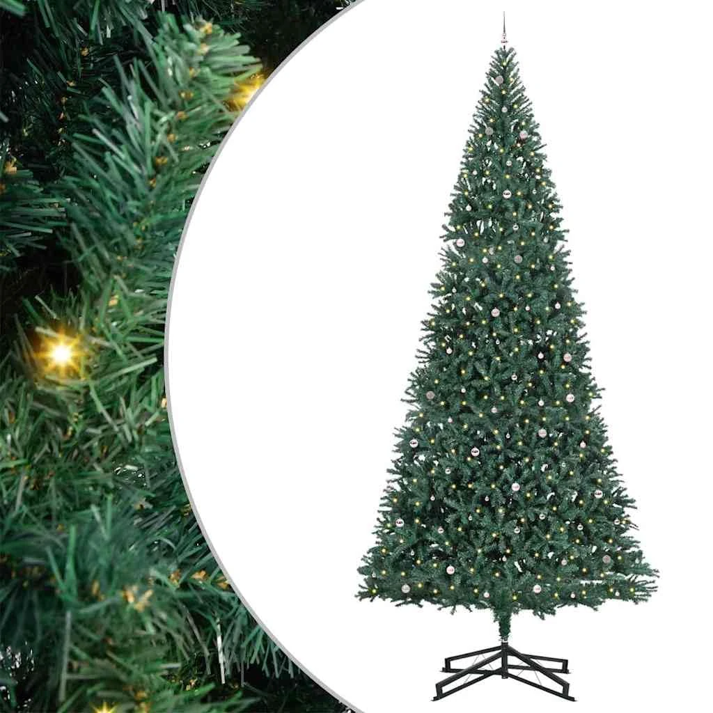 vidaXL Artificial Pre-lit Christmas Tree with Ball Set Green 500 cm, Modern Christmas Decor, Pre-Lit Tree, Artificial, Seasonal Decoration, LED, Indoor Green, Versatile Display