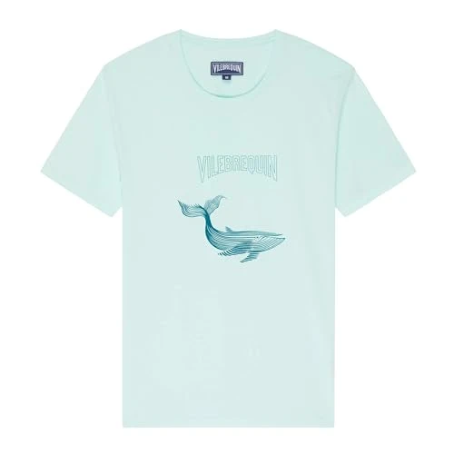 Vilebrequin, Organic Cotton T-Shirt Placed Whale, XL, Blue Note
