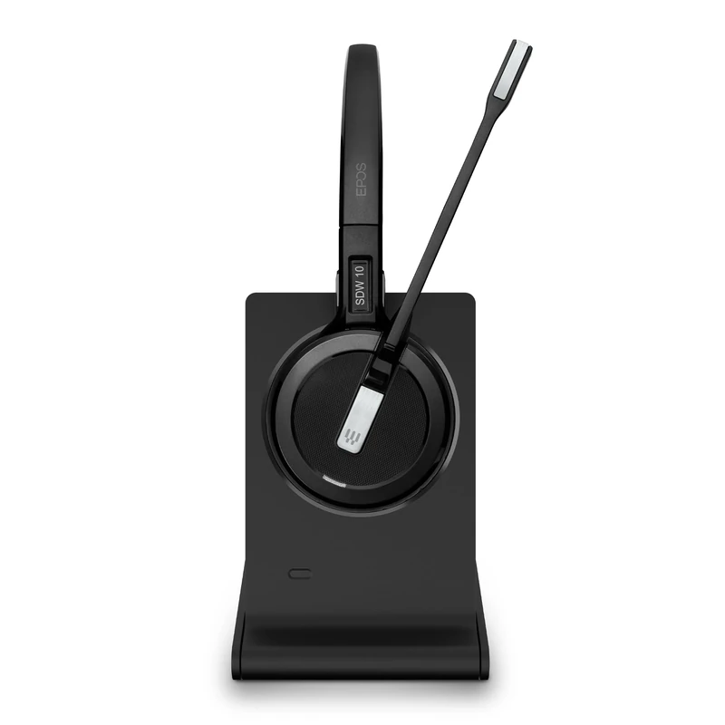 EPOS IMPACT 5000 Go MS 3-in-1 Wireless DECT Headset with USB-A Dongle, Foldable Charge Stand, Microsoft Teams Certified, Noise-Cancelling Mic, Up to 135m Range