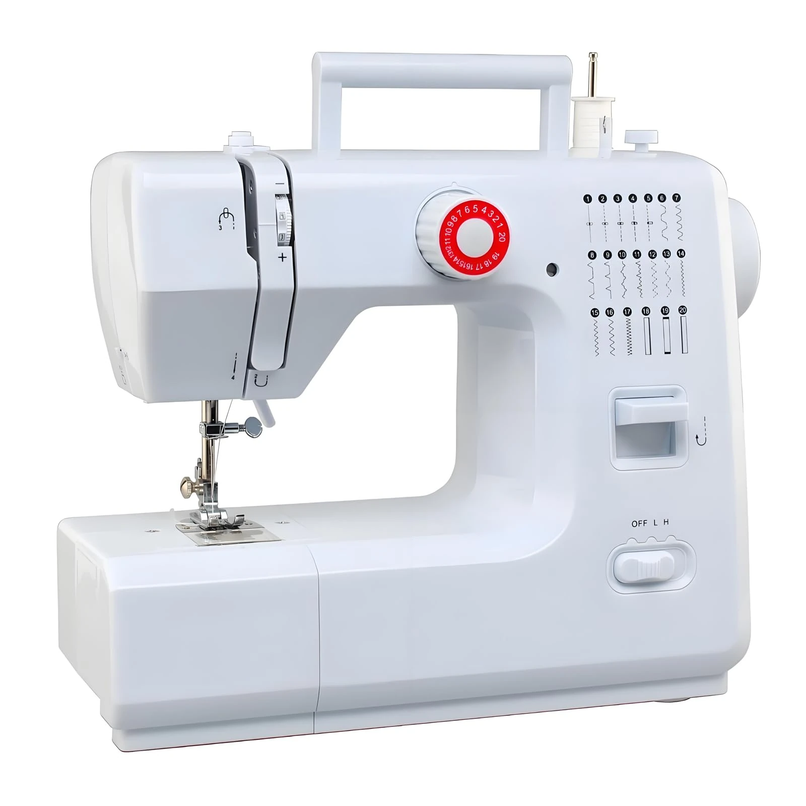 Handheld Sewing Machine with 20 Stitches and LED Light, Ideal for Clothing, Pillowcases, and Sheets