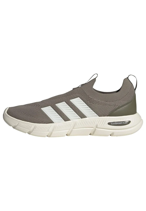adidas Men's Cloudfoam Flex Slip On Shoes, Clay/Off White/Olive strata, 8.5 UK