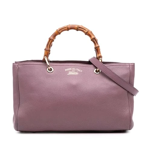 Gucci Pre-Loved Medium Calfskin Bamboo Shopper Satchel Handbag