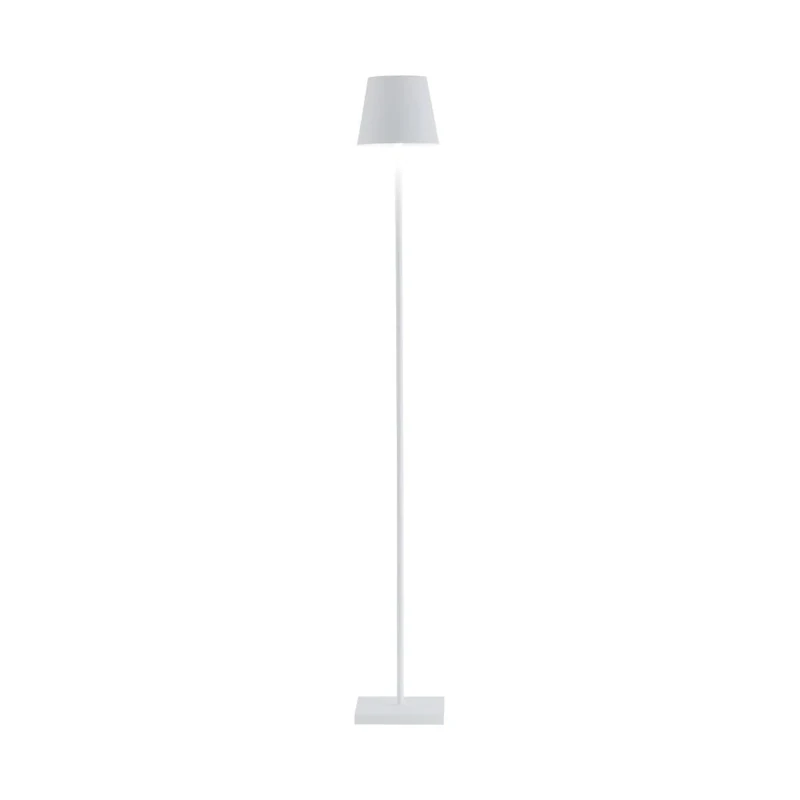 Zafferano, Poldina L Lamp, Rechargeable Cordless Floor Lamp with Touch Controls, Suitable for Interior and Outdoor, Dimmer, 2200-3000 K, Adjustable Height 52-122 cm, White Colour