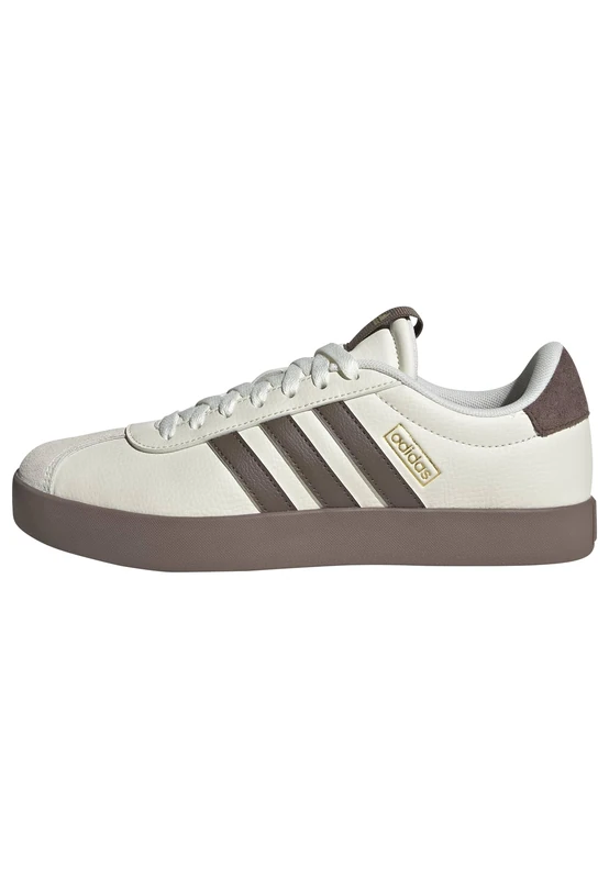 adidas Women's Vl Court 3.0 Shoes, Off White/Earth strata/Gold met., 8.5 UK
