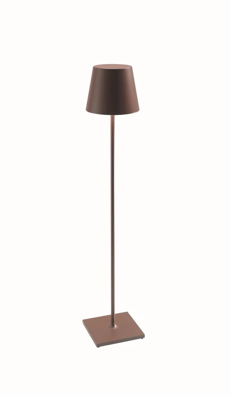 Zafferano, Poldina XXL Lamp, Rechargeable Cordless Floor Lamp with Touch Controls, Suitable for Interior and Outdoor, Dimmer, 2200-3000 K, Adjustable Height 69-150 cm, Corten Colour