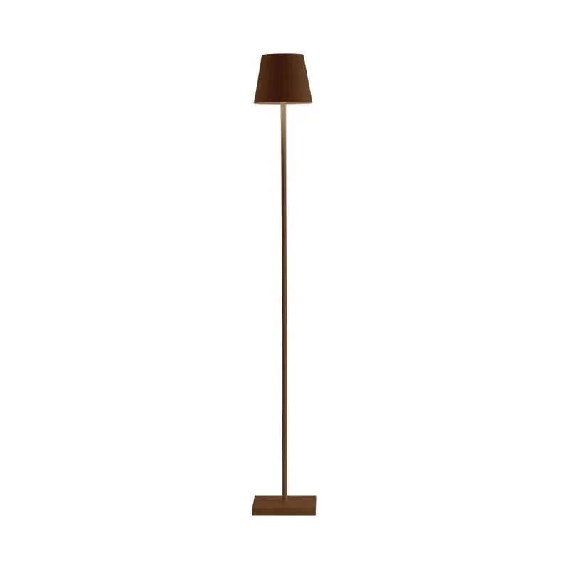 Zafferano, Poldina L Lamp, Rechargeable Cordless Floor Lamp with Touch Controls, Suitable for Interior and Outdoor, Dimmer, 2200-3000 K, Adjustable Height 52-122 cm, Corten Colour