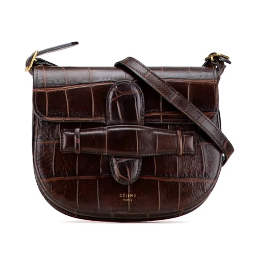 Celine Pre-Loved Mini Embossed Calfskin Symmetrical Crossbody Bag