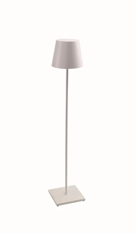 Zafferano, Poldina XXL Lamp, Rechargeable Cordless Floor Lamp with Touch Controls, Suitable for Interior and Outdoor, Dimmer, 2200-3000 K, Adjustable Height 69-150 cm, White Colour
