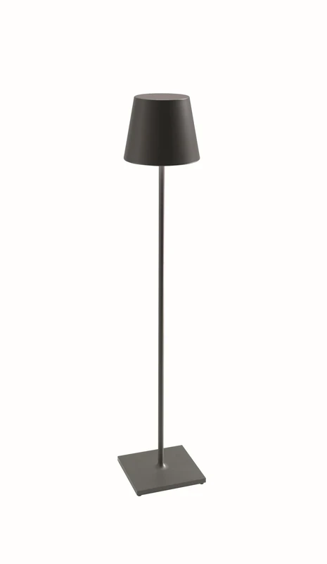 Zafferano, Poldina XXL Lamp, Rechargeable Cordless Floor Lamp with Touch Controls, Suitable for Interior and Outdoor, Dimmer, 2200-3000 K, Adjustable Height 69-150 cm, Dark Gray Colour