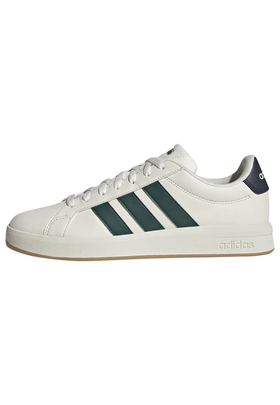 adidas Men's Grand Court Base 3.0 Shoes, Off White/Collegiate Green/Aurora Ink, 3.5 UK