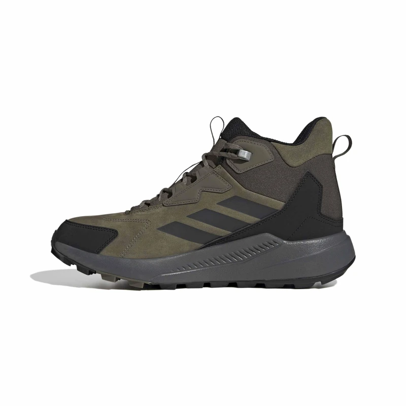 adidas Men's Terrex Anylander Leather Mid Hiking Shoes, Olive strata/Carbon/core Black, 9 UK