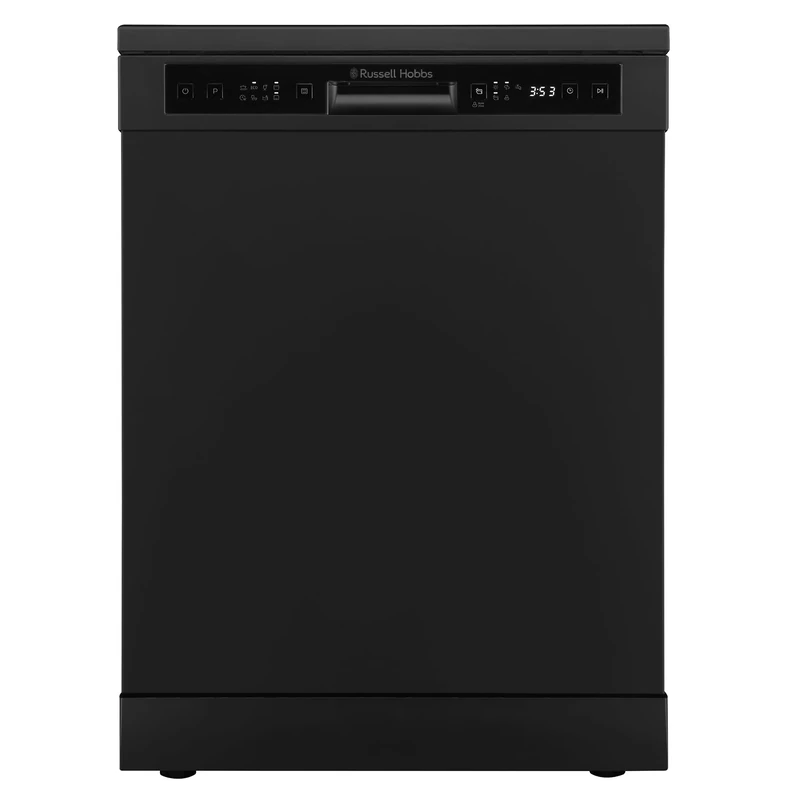Russell Hobbs Freestanding Dishwasher, Class D, 14 Place Settings, 6 Wash Programs, 24-Hour Delay Start, Auto Door Open, 1 x Height Adjustable Basket and Mini Cutlery Tray in Black, RH60DW00D2B