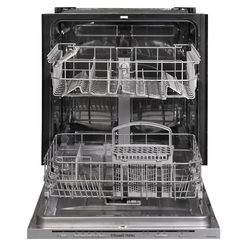 Russell Hobbs Fully Integrated, Built-In Dishwasher, Class E, 12 Place Settings, 5 Wash Programs, 9-Hour Delay Start and Half Load Function in Grey, RH60BIDW00E1