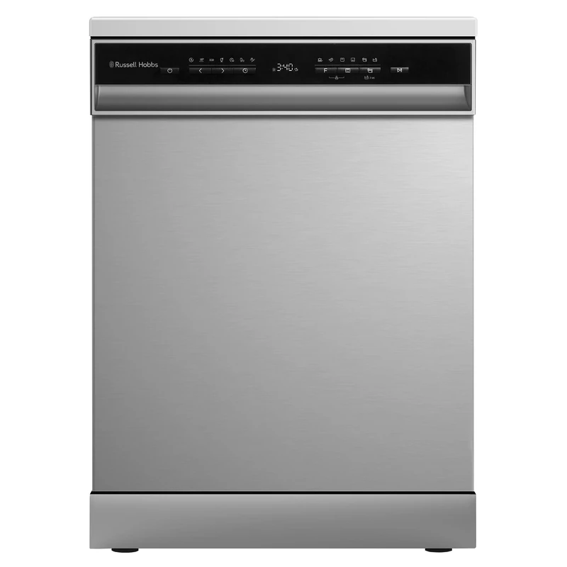 Russell Hobbs Freestanding Dishwasher, Class C, 14 Place Settings, 8 Wash Programs, 24-Hour Delay Start, Auto Door Open, Height Adjustable Basket and Flexible Cutlery Tray, RH60DW10C1SS