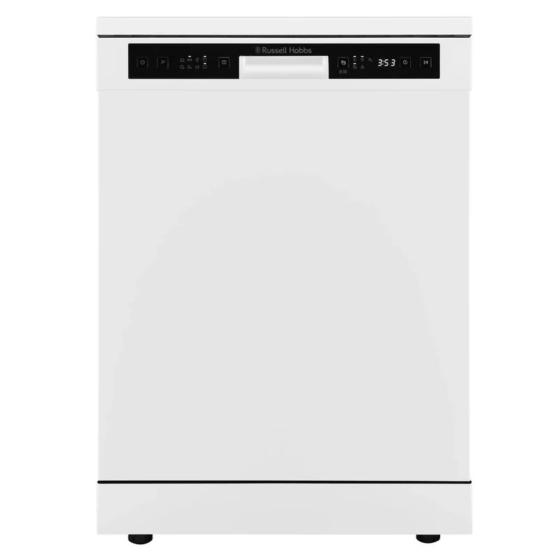 Russell Hobbs Freestanding Dishwasher, Class D, 14 Place Settings, 6 Wash Programs, 24-Hour Delay Start, Auto Door Open, 1 x Height Adjustable Basket and Mini Cutlery Tray in White, RH60DW00D2W