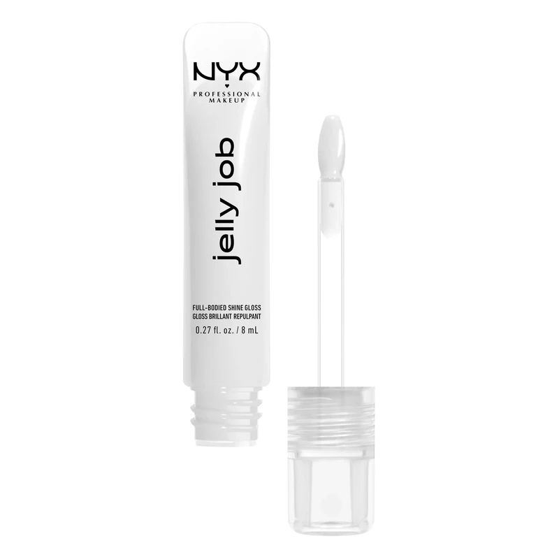 NYX Professional Makeup Jelly Job Peptide Lip Gloss, High-Shine Glassy Finish, Volumizing Peptide Complex & Cherry Oil, 16 Shimmer & Pure-Shine Shades, Shade: Just Jelly