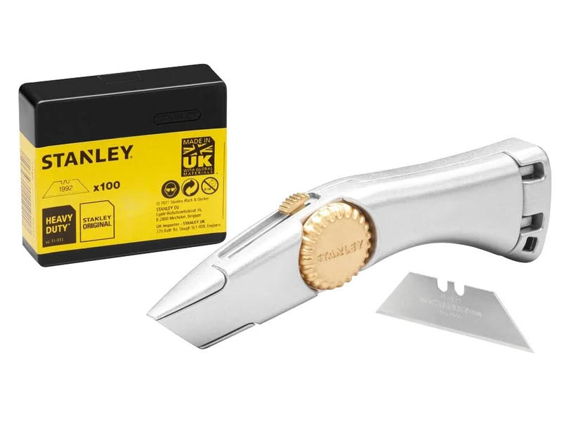 Stanley Retractable Heavy-Duty Titan Trimming Knife with 100 Spare Blades – Durable, Ergonomic Design for Precision Cutting in DIY, Craft, and Professional Projects
