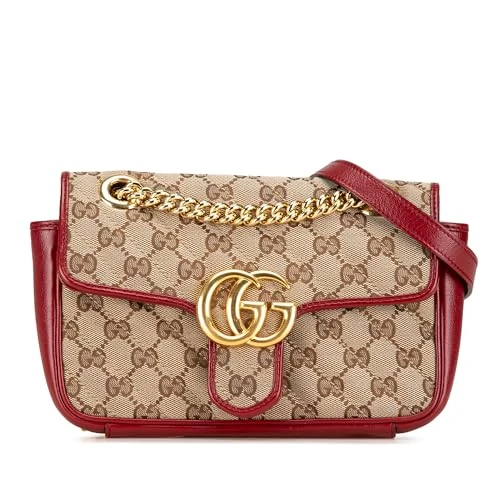 Gucci Pre-Loved Small GG Marmont Matelasse Diagonal Canvas And Leather Shoulder Bag