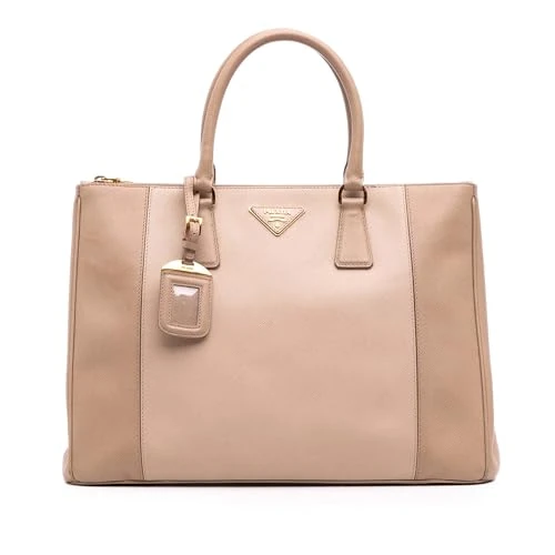 Prada Pre-Loved Large Bicolor Saffiano Lux Galleria Double Zip Satchel