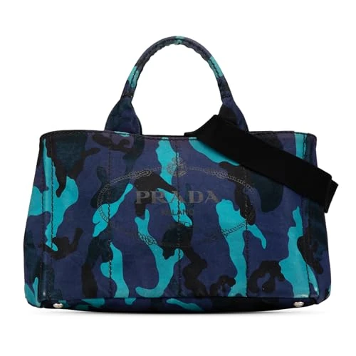 Prada Pre-Loved Canvas Camouflage Canapa Logo Satchel Handbag