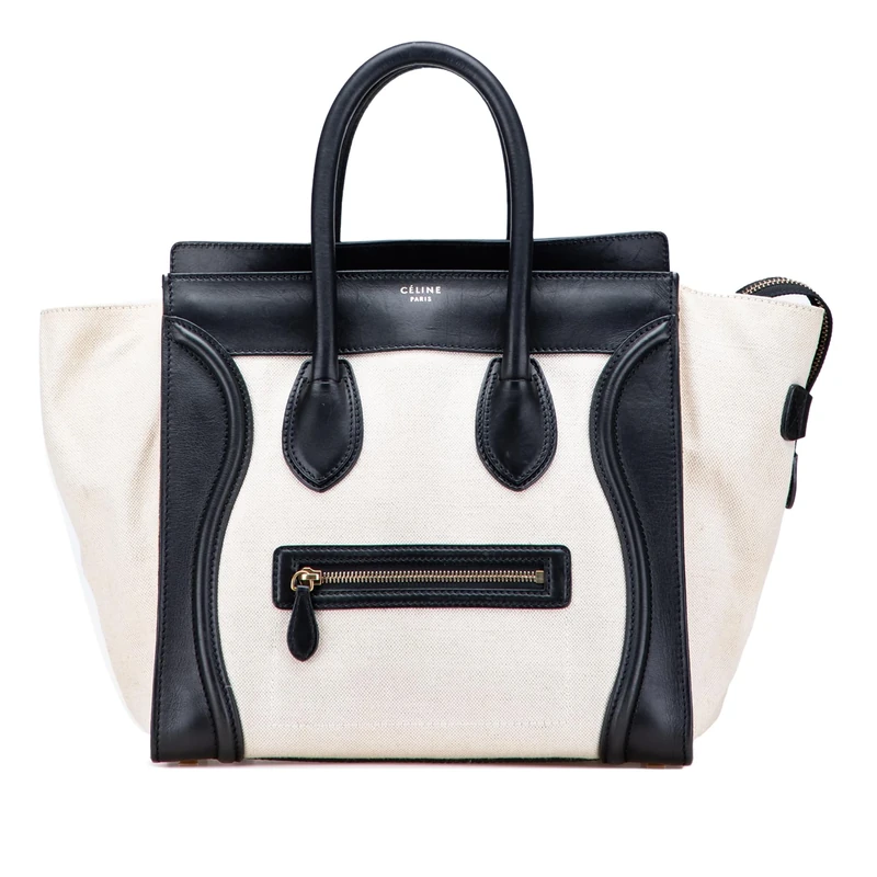 Celine Pre-Loved Mini Canvas Tricolor Luggage Tote Bag