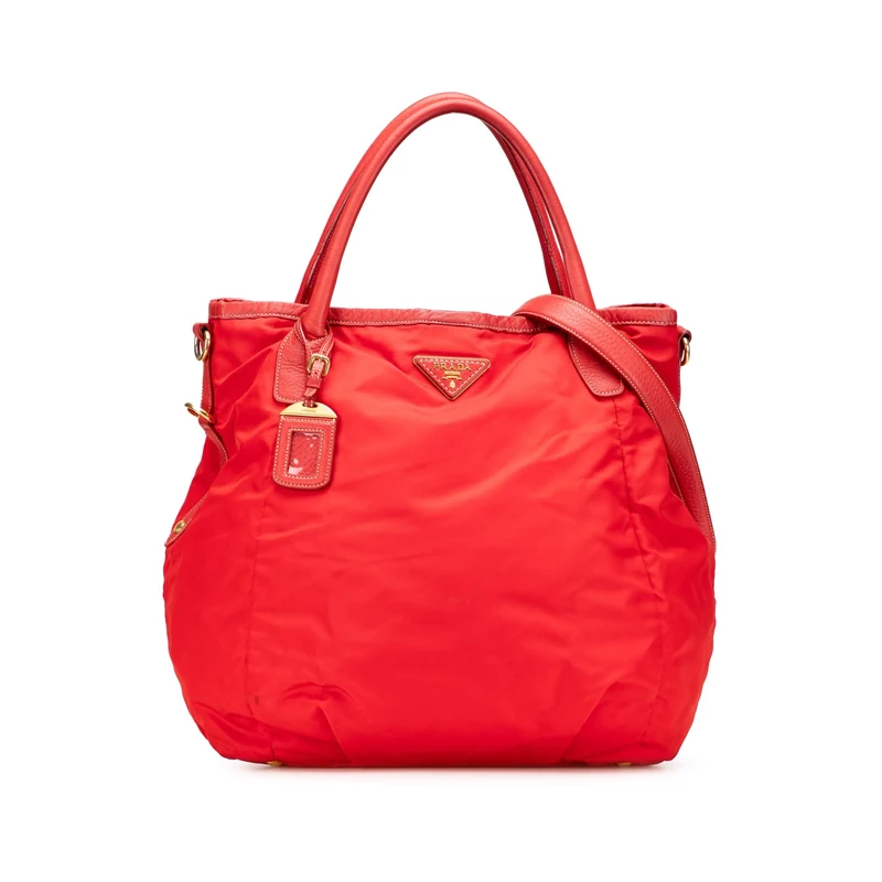 Prada Pre-Loved Red Satchel - Calf x Nylon - Authenticated