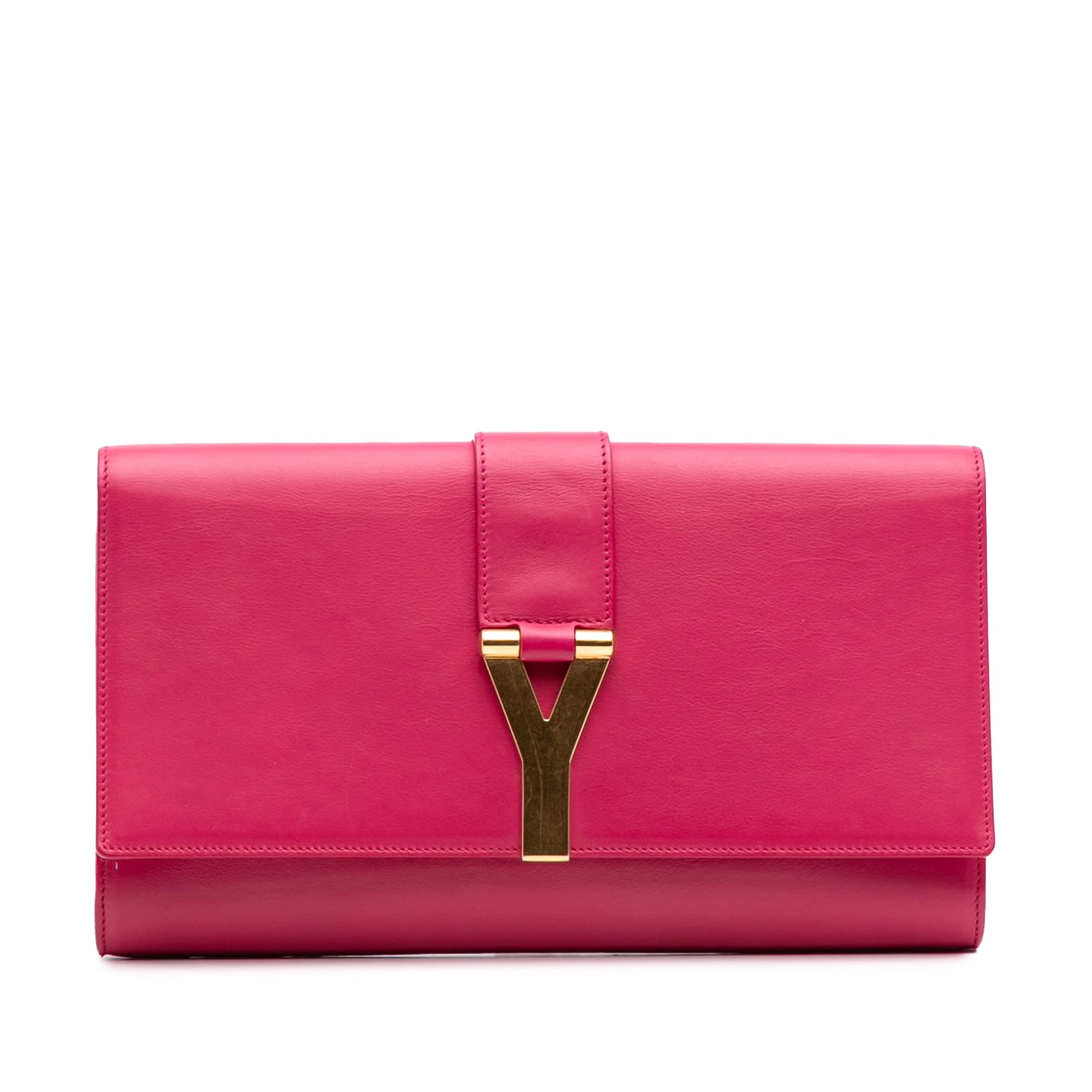 Yves Saint Laurent Pre-Loved Leather Chyc Ligne Clutch