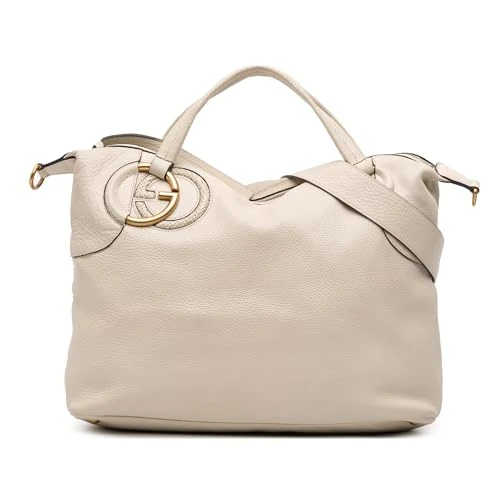 Gucci Pre-Loved Leather Twill Satchel Handbag