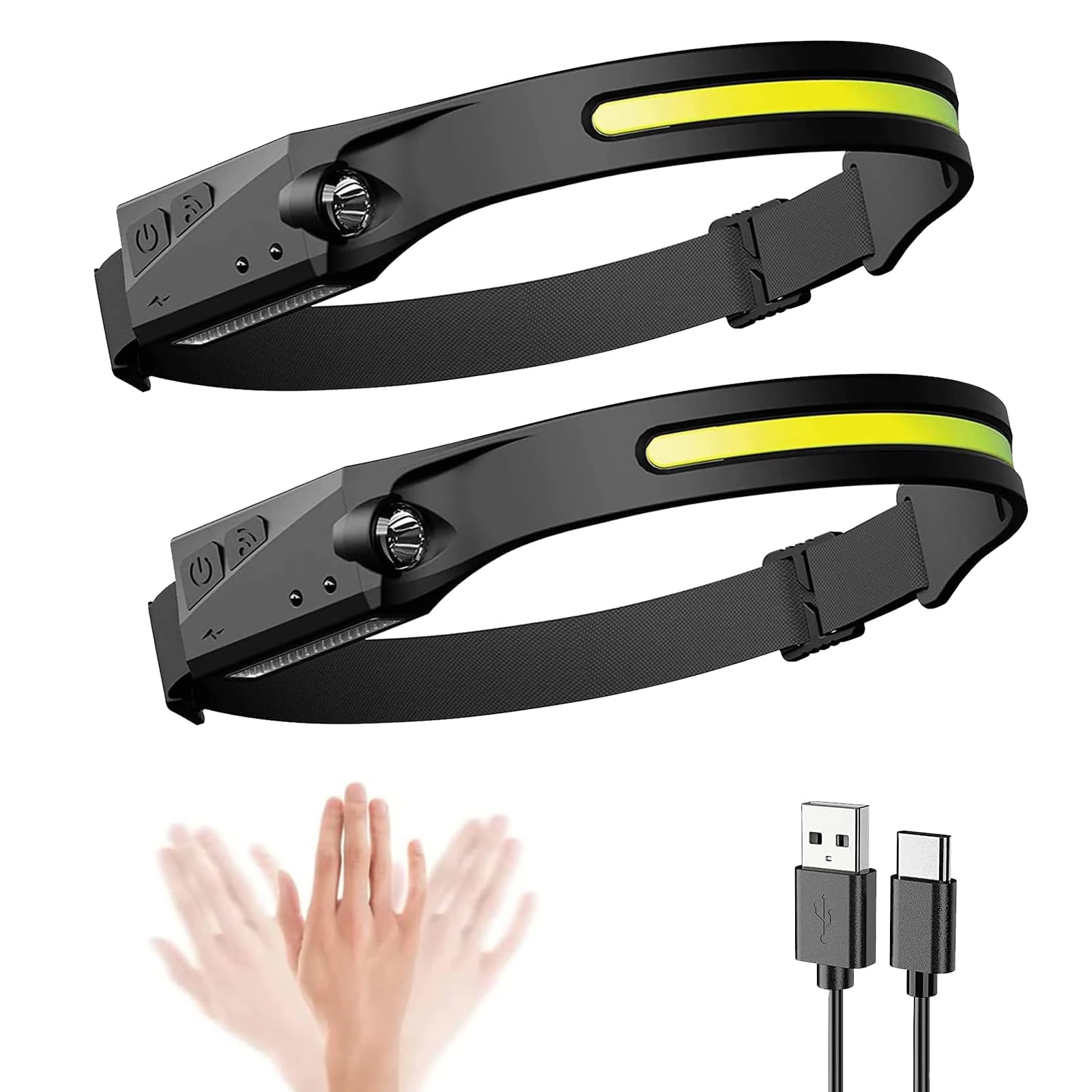 Luxelight Led Headtorch, Lux Light Led Head Torch, Luxelight Headlamp, Super Bright 230° Wide Beam Headtorch, with Motion Sensor, for Running,Camping,Hunting (1PCS)