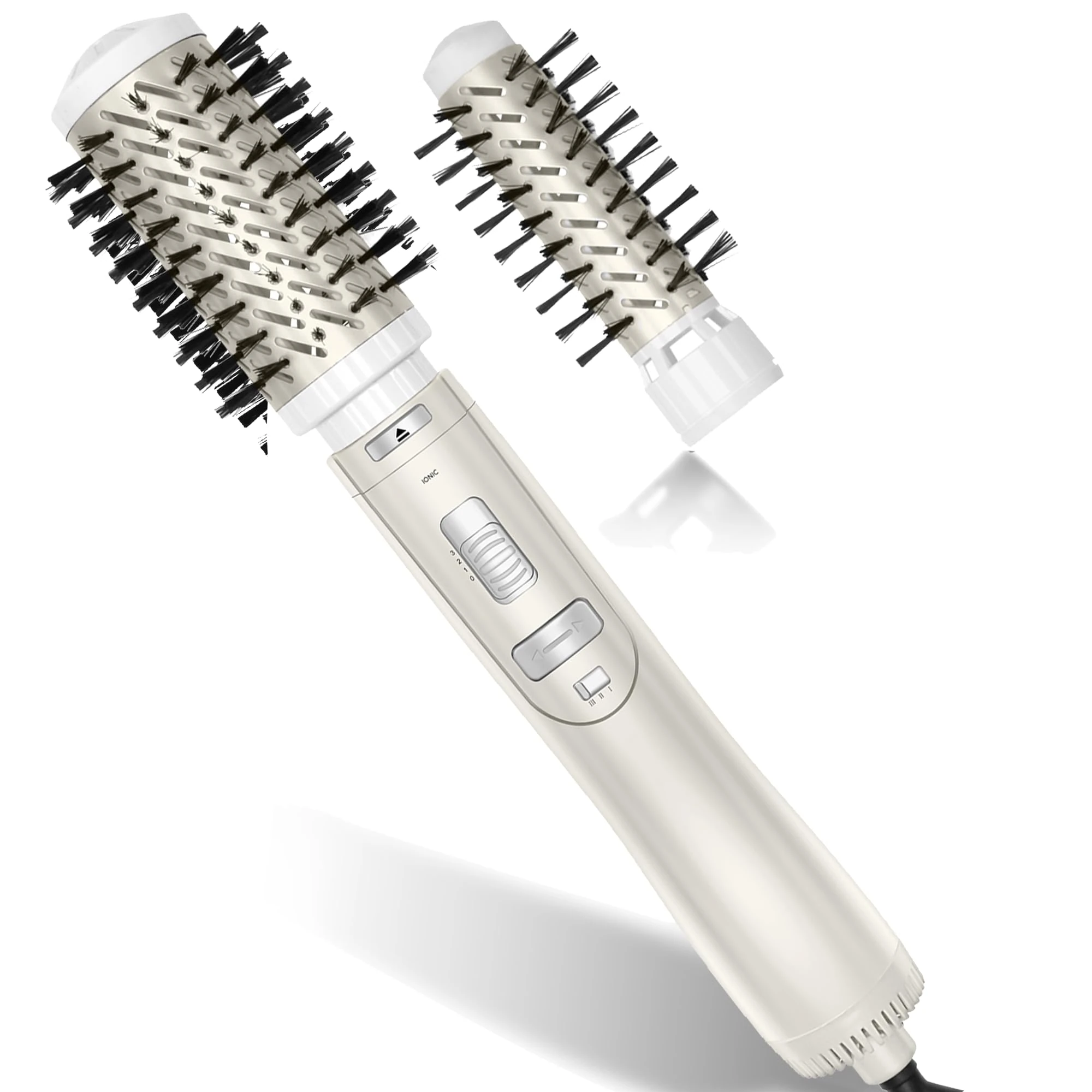 Rotating Hair Dryer Brush, UKLISS Hot Air Styler 2 in 1 with 28mm | 53mm Hair Curling Brush, Blow Dryer for Styling, Hot Brush Hairdryer for Short Long Hair, Gifts Set for Women Hair Styling - White