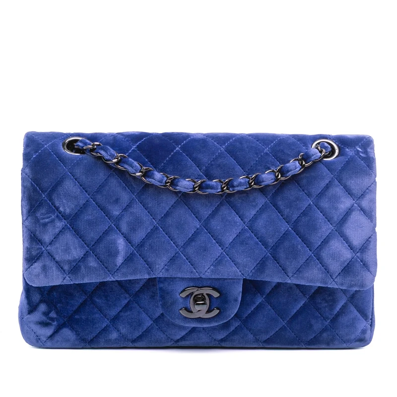 Pre-Loved Medium Classic Velvet Double Flap