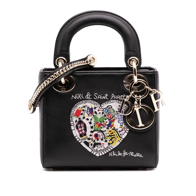 Dior Pre-Loved Niki De Saint Phalle Mini Calfskin Heart Lady Handbag