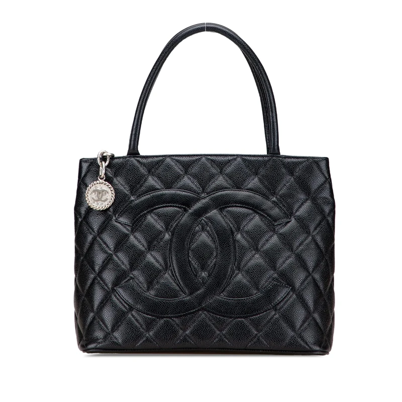 Chanel Pre-Loved Caviar Medallion Tote Bag