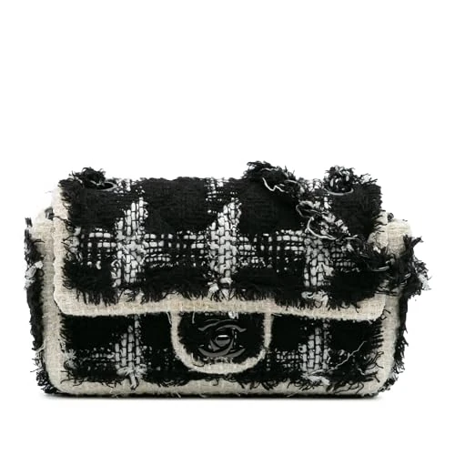 Chanel Pre-Loved Mini Rectangular Classic Tweed Tartan Single Flap