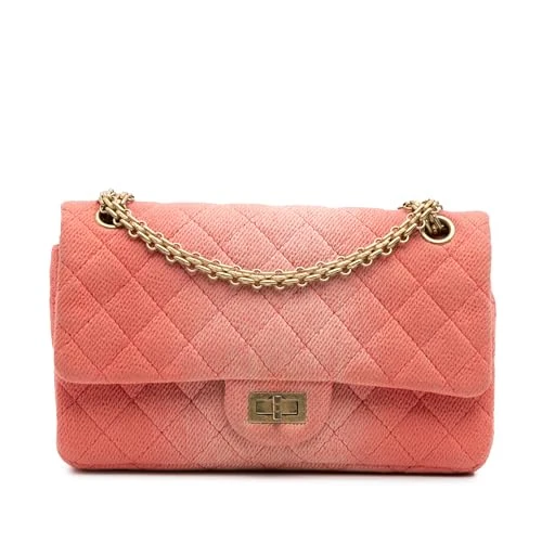 Chanel Pre-Loved Reissue 2.55 Quilted Denim Ombre Double Flap 225 Shoulder Bag