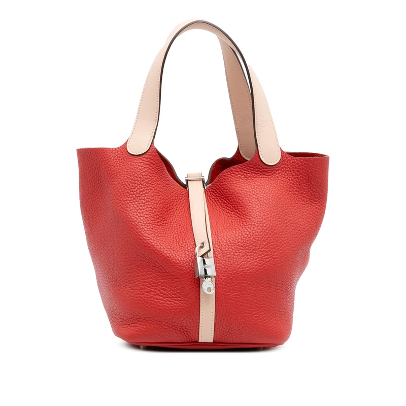 Hermès Pre-Loved Bicolor Clemence And Swift Picotin Lock 22 Handbag