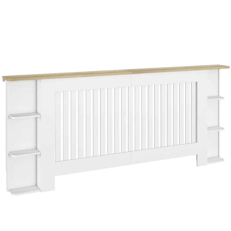 HOMCOM Radiator Cover Open Storage Shelves Cabinet Shelf Extra Large White