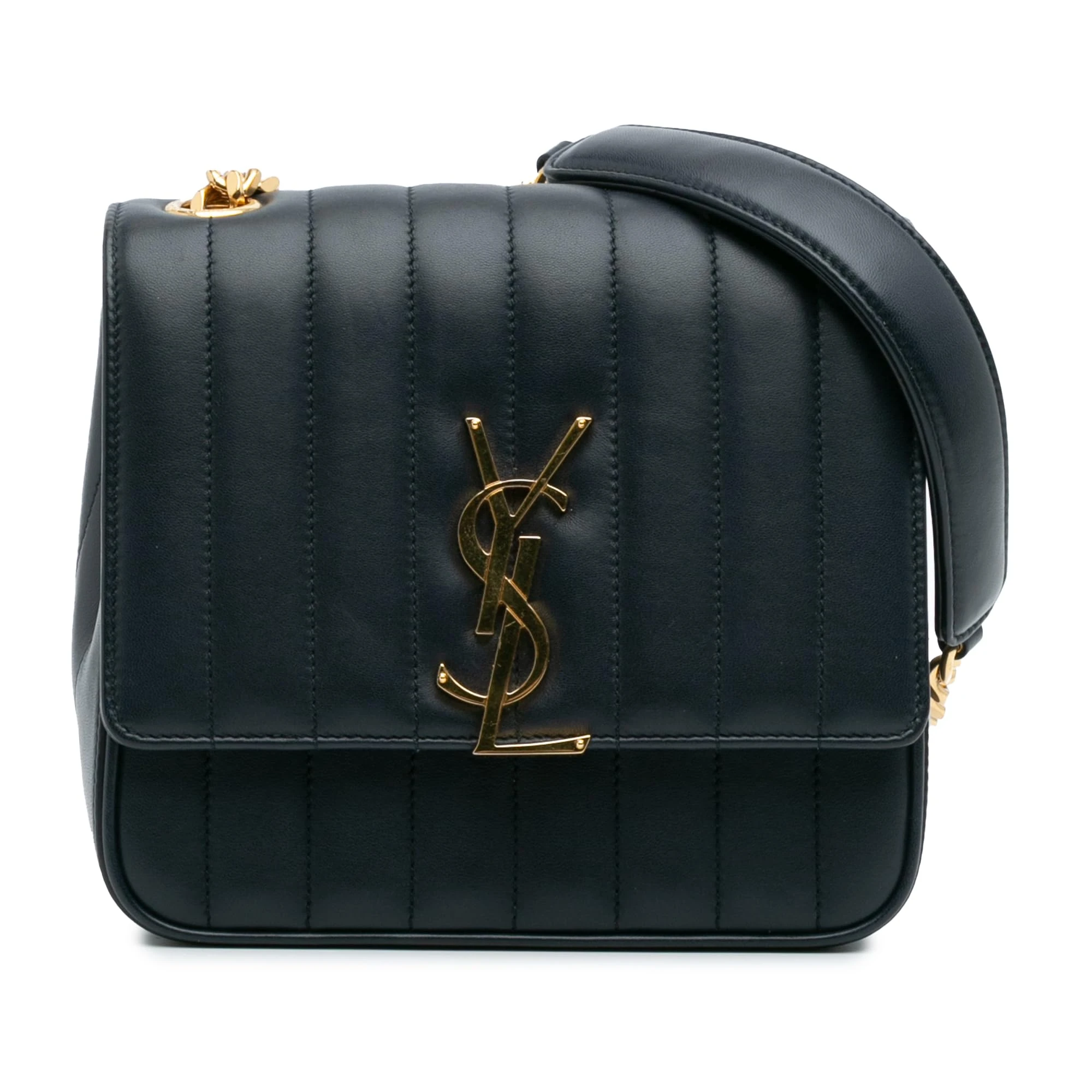 Yves Saint Laurent Pre-Loved Medium Lambskin Monogram Vicky Chain Bag