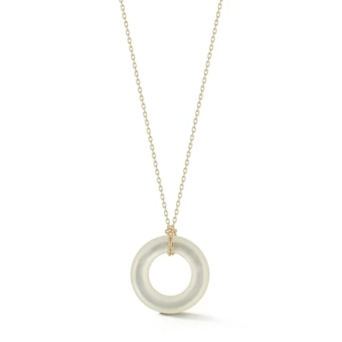 MATEO New York, Mother of Pearl Donut Necklace - 18" + 2 chain