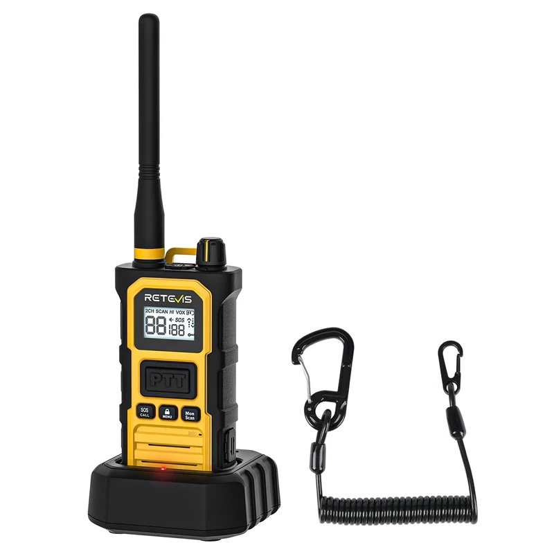 Retevis RB648 Pro Walkie Talkie, IP67 Waterproof Walkie Talkies, 2800mAh,Intelligent audio, Professional Two Way Radio Long Range for Construction Sites and Freight(Yellow, 1Pcs）