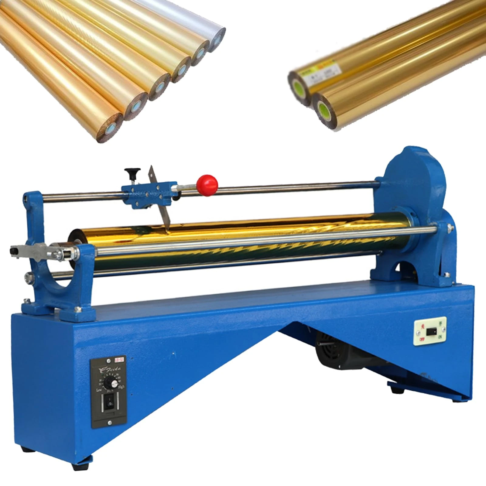 ZHJOPP Electric Hot Stamping Paper Roll Cutter, Double Slot Hot Stamping Paper Roll Slitting Machine, with Cutting, Adjustable Speed