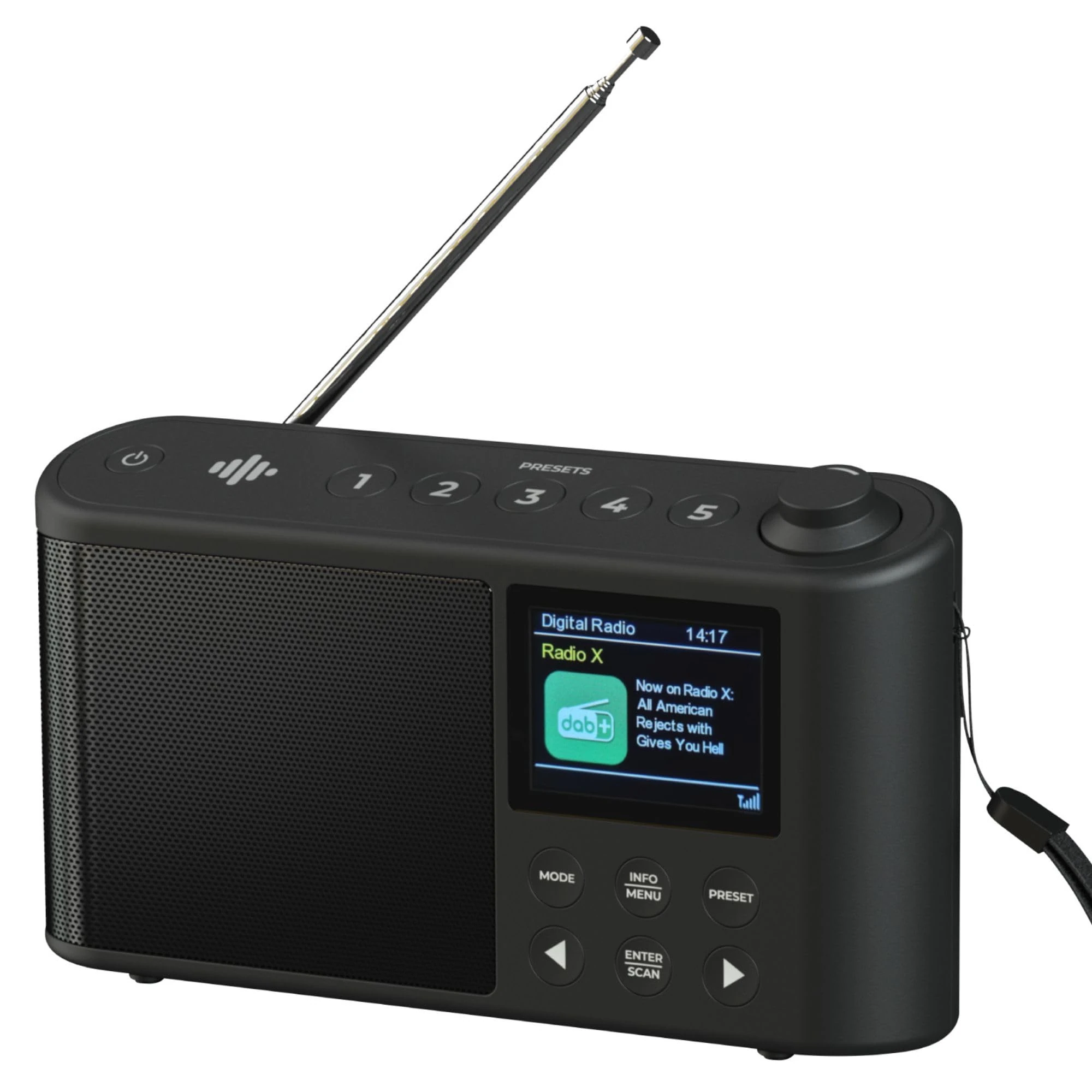 DAB Radio Portable, DAB Plus/DAB Radio, FM Radio, Small Radio, XL Large LCD Display Portable Radios Mains and Battery, USB Charging for 10 Hours Playback, (Spectrum by iBox)