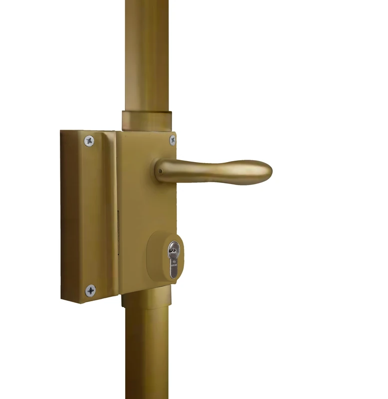 BRICARD A2P* Astral 74254C multipoint Wall Lock, disengageable, Gold, Left Direction, Supplied with 5 Keys