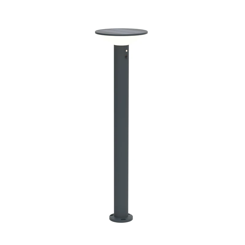 Bold LED Solar Pathway Light, 60 cm (2W/250 Lumen, 3000 K, Motion Sensor, IP44 Certified, Solar Aluminium, USB-C Warm White, Screw or Stake Mount) - Lead Grey
