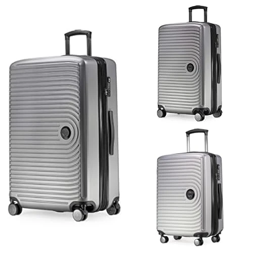 Hauptstadtkoffer Mitte - Set of 3 Suitcases - Hand Luggage Suitcase 55 cm, Medium Suitcase 68 cm + Large Travel Suitcase 77 cm, Hard Shell ABS, TSA - Silver MATT