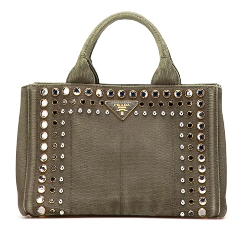 Prada Pre-Loved Small Canvas Canapa Bijoux Satchel Handbag