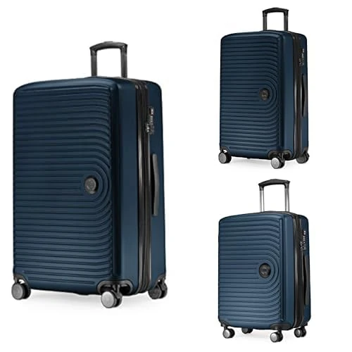 Hauptstadtkoffer Mitte - Set of 3 Suitcases - Hand Luggage Suitcase 55 cm, Medium Suitcase 68 cm + Large Travel Suitcase 77 cm, Hard Shell ABS, TSA - Dark Blue